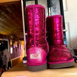 Ugg Classic Short Pink Sequin Boots